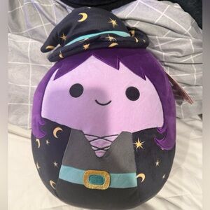 Squishmallows Purple Witch Plush with Black Hat